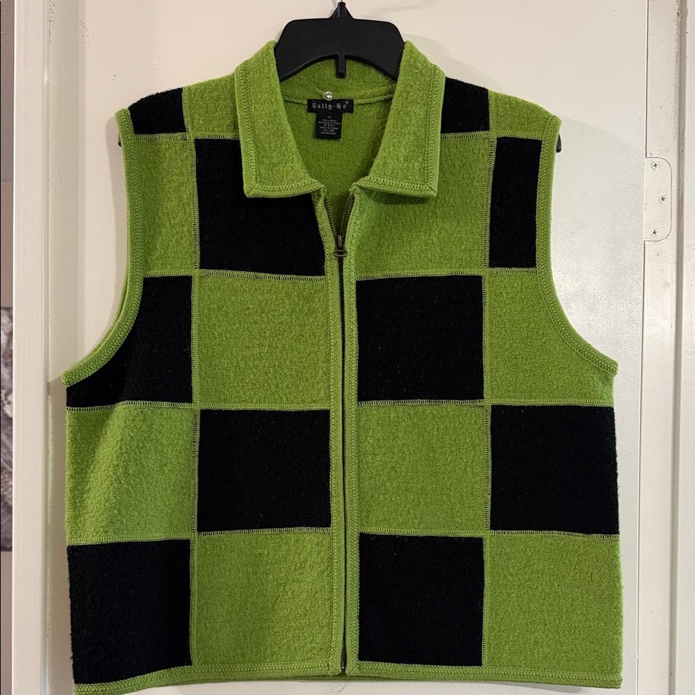 Tally Ho Green and Black Checkered Vest